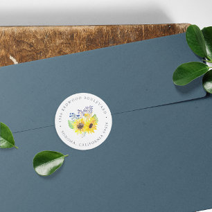 Flowerfields Return Address Classic Round Sticker