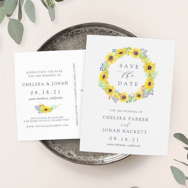 Flowerfields | Sunflower Save the Date Announcement Postcard (Creator Uploaded)