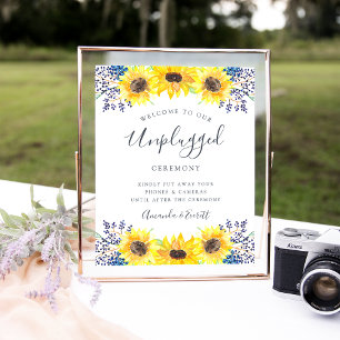 Flowerfields Unplugged Wedding Ceremony Sign