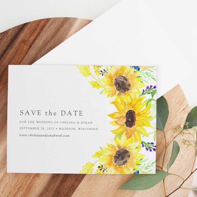 Flowerfields | Watercolor Sunflower Save the Date (Creator Uploaded)