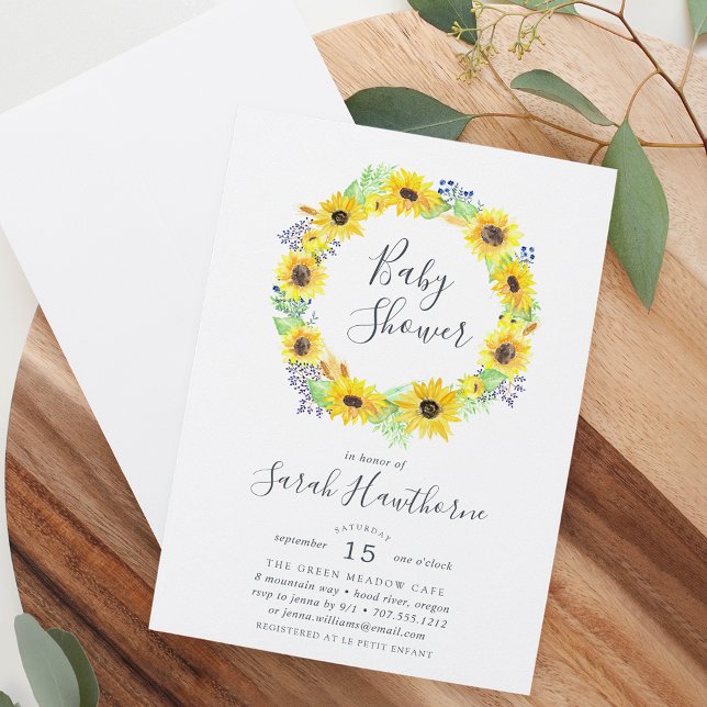 Flowerfields Wreath Baby Shower Invitation (Creator Uploaded)