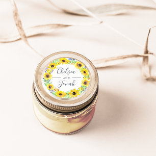 Flowerfields Wreath Wedding Classic Round Sticker