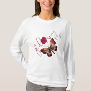 Flowerfly_dgn.no.1- by Maaya Prints, Women LSleeve T-Shirt