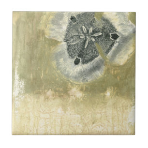 Flowerhead Abstract with Glazed Texture Ceramic Tile