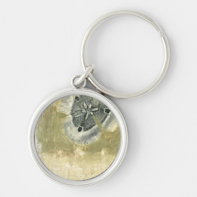 Flowerhead Abstract with Glazed Texture Key Ring (Front)
