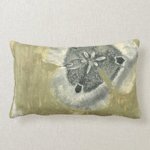 Flowerhead Abstract with Glazed Texture Lumbar Cushion