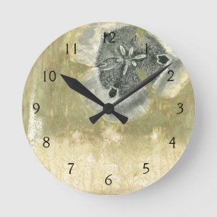 Flowerhead Abstract with Glazed Texture Round Clock
