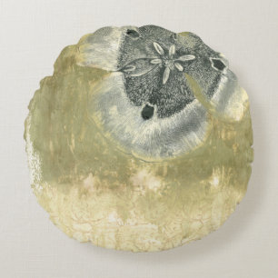 Flowerhead Abstract with Glazed Texture Round Cushion