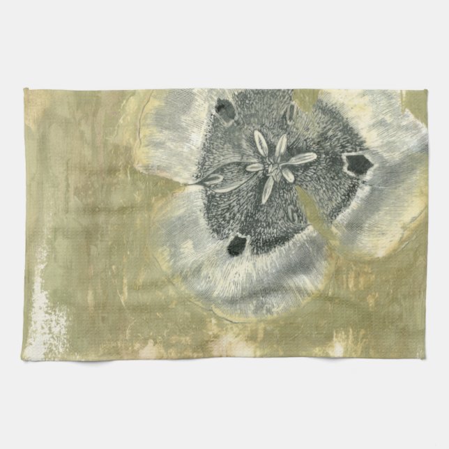 Flowerhead Abstract with Glazed Texture Tea Towel (Horizontal)
