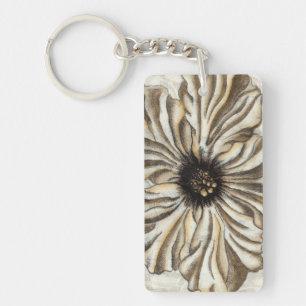 Flowerhead Fresco on Tan Background Key Ring