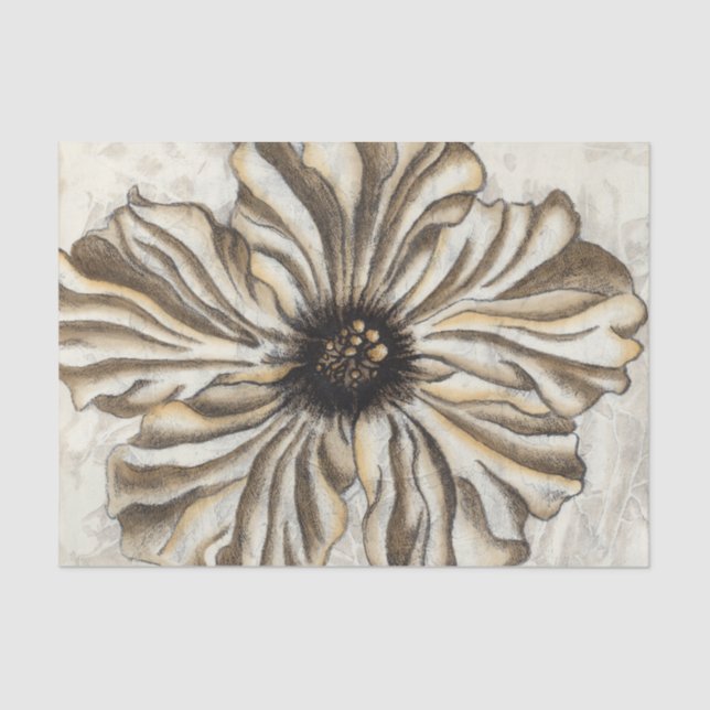 Flowerhead Fresco on Tan Background Tissue Paper (Front)
