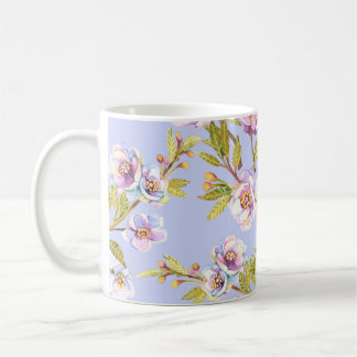 Flowering Apple Cherry Watercolor Pattern Coffee Mug
