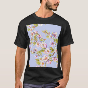 Flowering Apple Cherry Watercolor Pattern T-Shirt