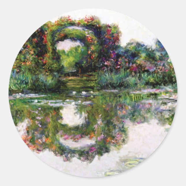 Flowering Arches by Claude Monet Classic Round Sticker (Front)