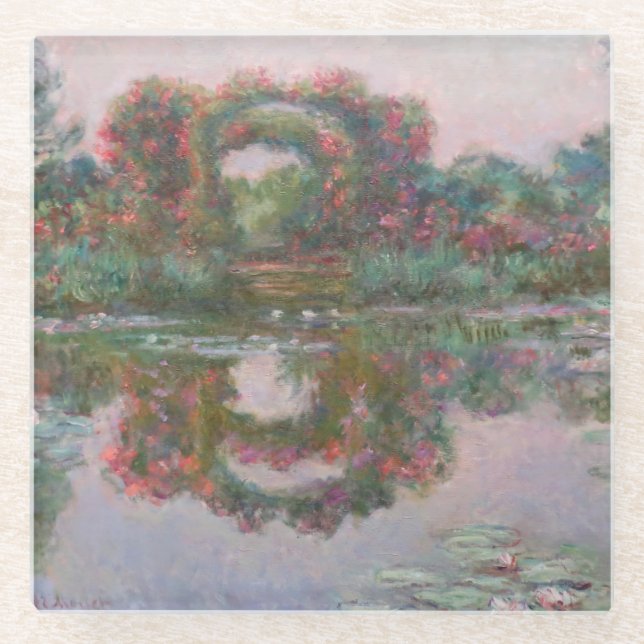 Flowering Arches, Giverny - Claude Monet - c1913 Glass Coaster (Front)