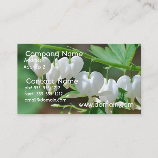 Flowering Bleeding Heart Business Card (Front)