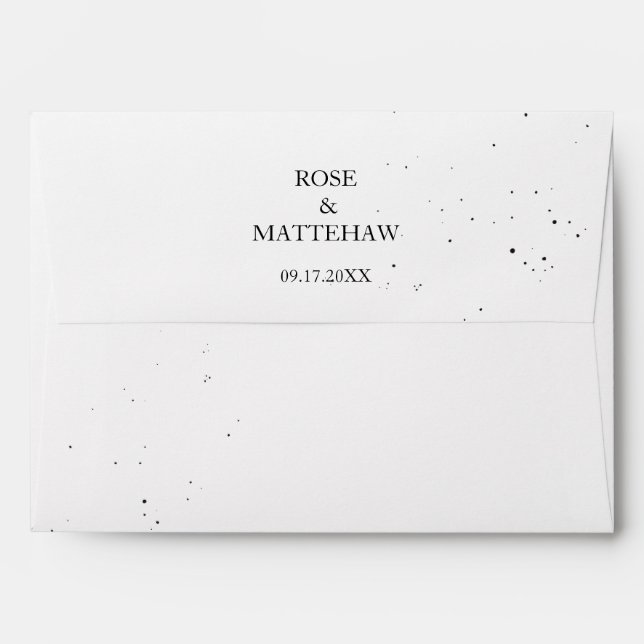 Flowering branch and drops of ink Wedding Envelope (Back (Top Flap))