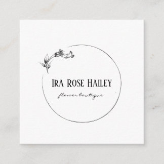 Flowering branch design square business card