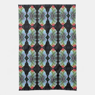 Flowering Cactus Pattern Tea Towel