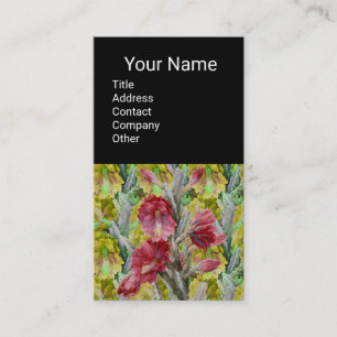FLOWERING CACTUS ,RED PINK YELLOW FLOWERS  Floral Business Card