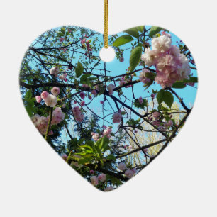 Flowering Cherry, Blossom, Nature, Pink Flower Ceramic Ornament