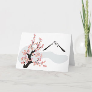 flowering cherry in front of Mt.Fuji Card
