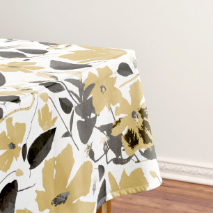 Flowering Clematis Watercolor Floral Decor Tablecloth