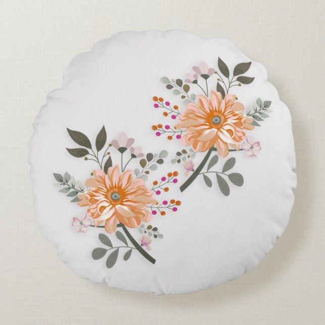 flowering duet round cushion (Front)
