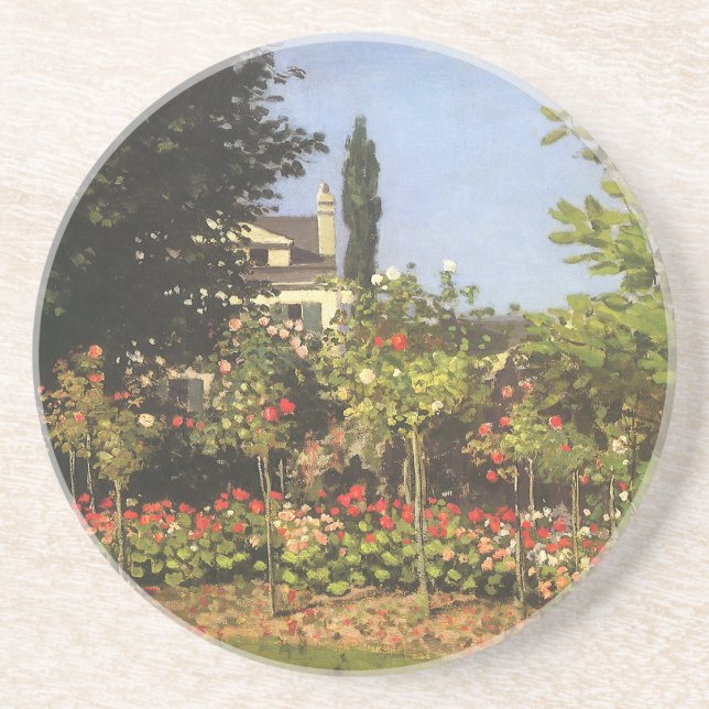 Flowering Garden at Sainte Adresse by Claude Monet Coaster (Front)