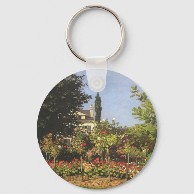 Flowering Garden at Sainte Adresse by Claude Monet Key Ring (Front)