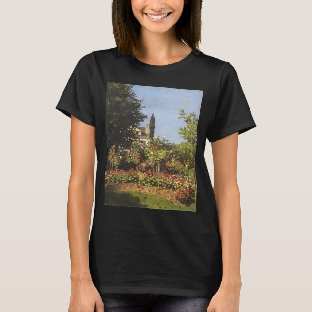 Flowering Garden at Sainte Adresse by Claude Monet T-Shirt (Front)