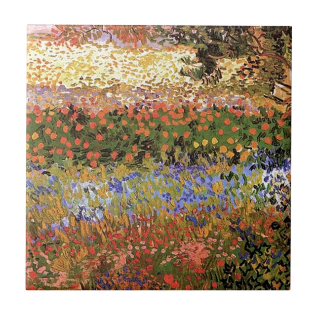 Flowering Garden,Vincent van Gogh. Ceramic Tile (Front)