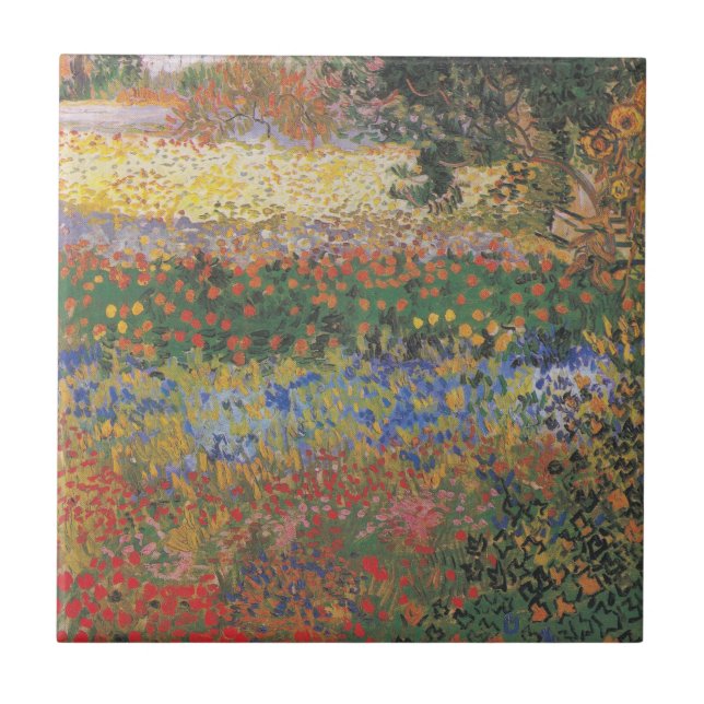 Flowering Garden - Vincent van Gogh Ceramic Tile (Front)