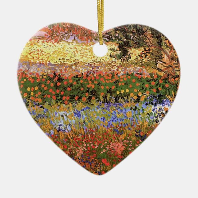 Flowering Garden, Vincent van Gogh. Ceramic Tree Decoration (Front)