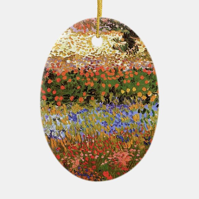 Flowering Garden,Vincent van Gogh. Ceramic Tree Decoration (Front)