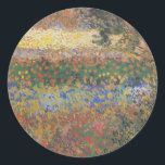 Flowering Garden - Vincent van Gogh Classic Round Sticker<br><div class="desc">Flowering Garden - Vincent van Gogh</div>