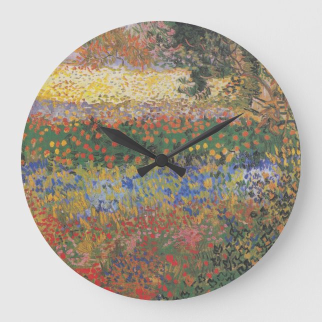 Flowering Garden - Vincent van Gogh Large Clock (Front)