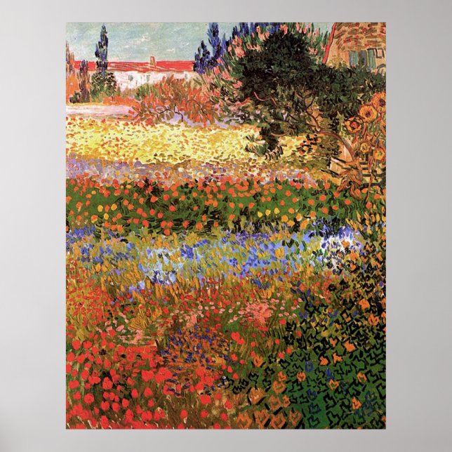 Flowering Garden, Vincent van Gogh. Poster (Front)