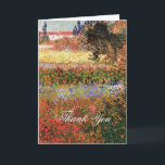 Flowering Garden, Vincent Van Gogh. Thank you<br><div class="desc">Flowering Garden,  Vincent Van Gogh. beautiful vintage  impressionism fine art spring,  summer flowering garden oil painting.  Thank you card for weddings or other occasions. Customise text.</div>