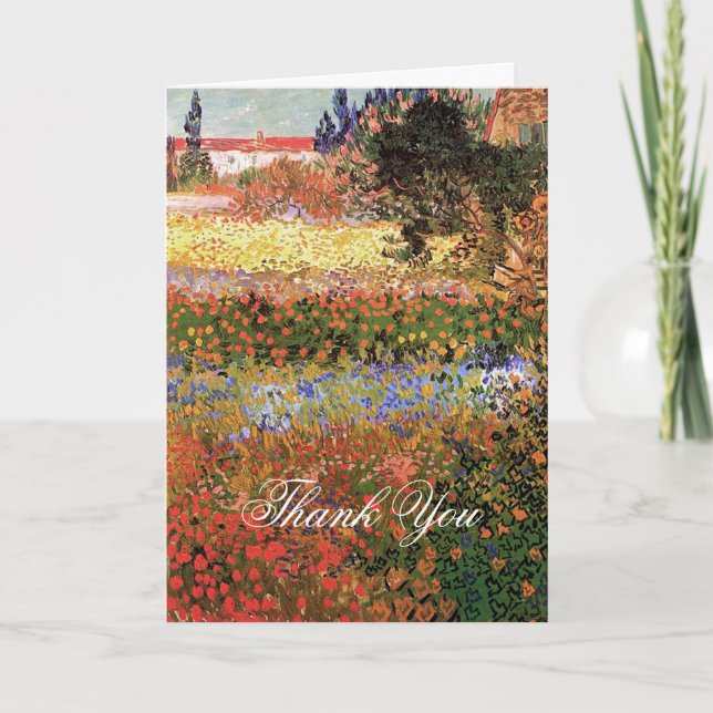 Flowering Garden, Vincent Van Gogh. Thank you Card (Front)