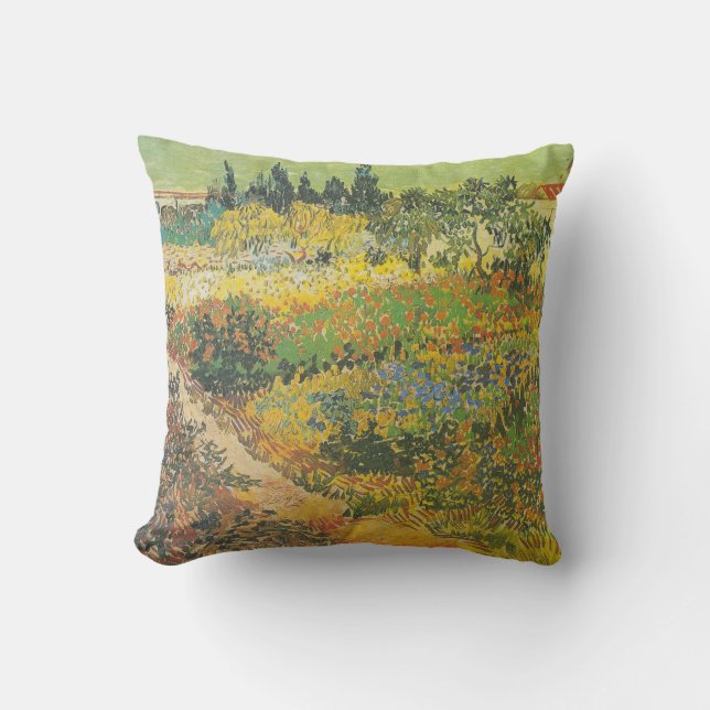 Flowering Garden with Path (1889) by Van Gogh Cushion (Front)