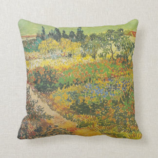 Flowering Garden with Path (1889) by Van Gogh Cushion