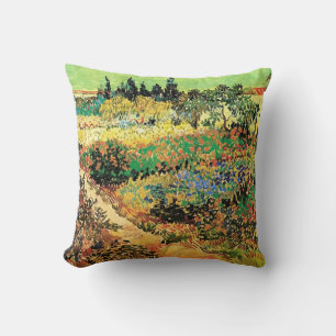 Flowering Garden with Path by Vincent van Gogh Cushion