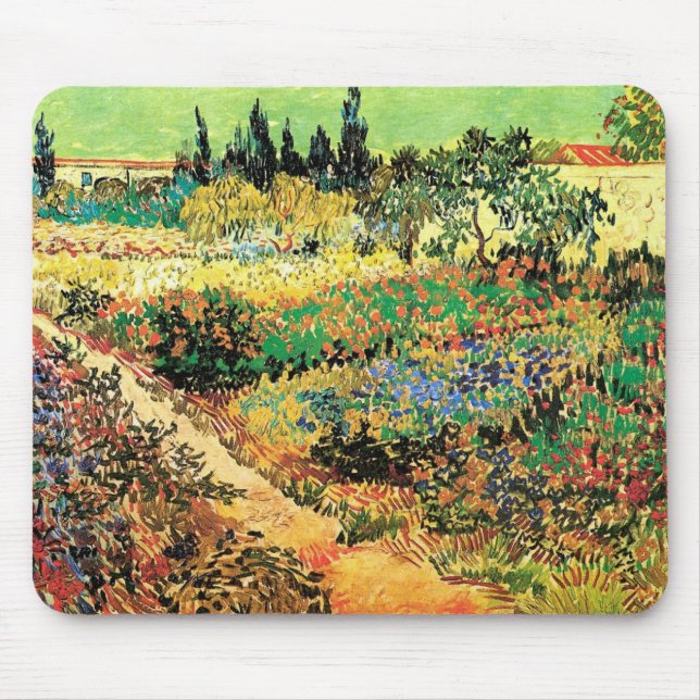Flowering Garden with Path by Vincent van Gogh Mouse Pad (Front)