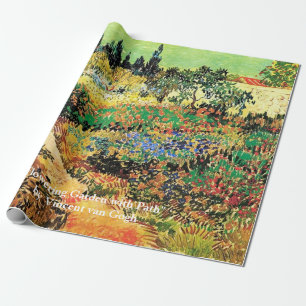 Flowering Garden with Path by Vincent van Gogh. Wrapping Paper