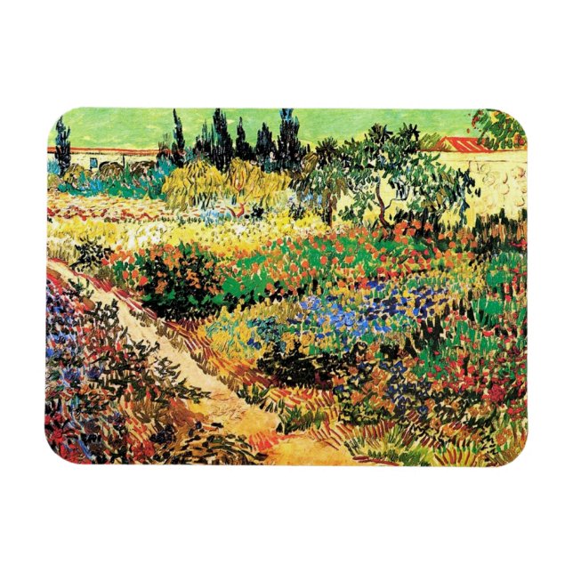 Flowering Garden with Path, van Gogh Magnet (Horizontal)