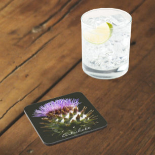Flowering Globe Artichoke Botanical Coaster