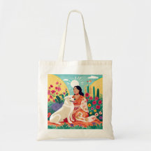 Flowering Love for Self, Woman & Rescue Dog Tote