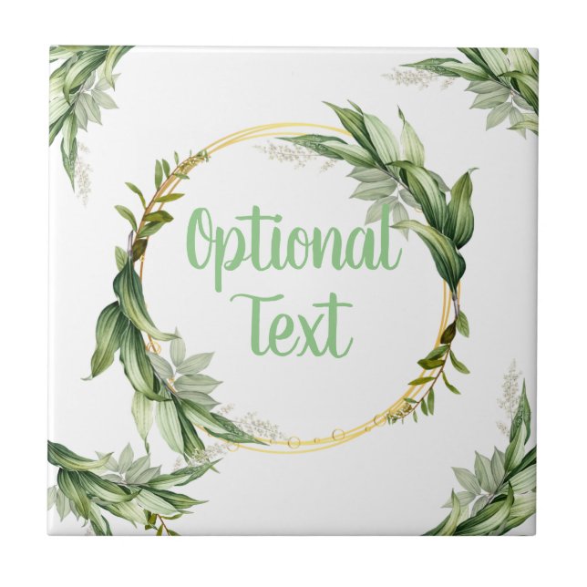 Flowering Olive Tree Branches  Ceramic Tile (Front)