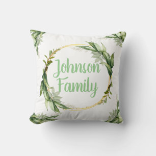 Flowering Olive Tree Branches Throw Pillow
